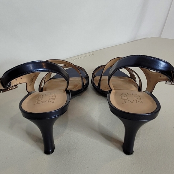 Naturalizer Taimi Blue Metallic Sparkle Slingback Open Toe Dress Heel - Size 8.5 - Picture 4 of 9